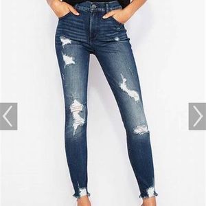 Express High Waist Ripped Jean Leggings